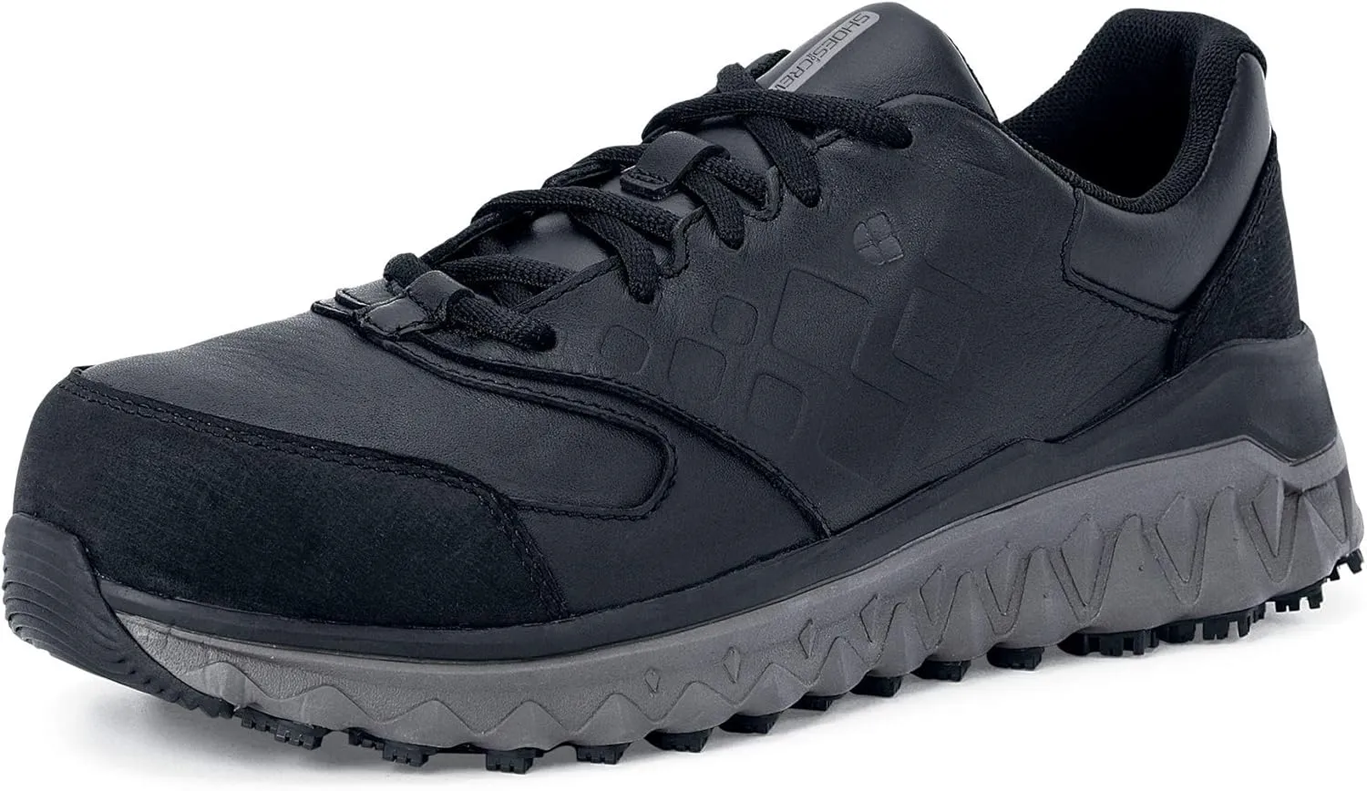 Shoes for Crews Bridgetown, Men's Aluminum Toe (at) Slip Resistant Work Shoes, Water Resistant Sneakers, Black