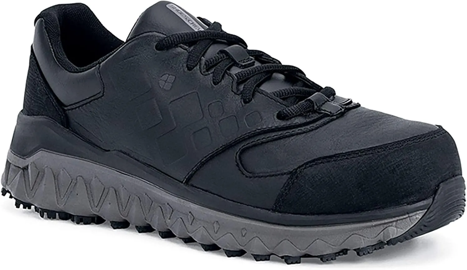 Shoes for Crews Bridgetown, Men's Aluminum Toe (at) Slip Resistant Work Shoes, Water Resistant Sneakers, Black