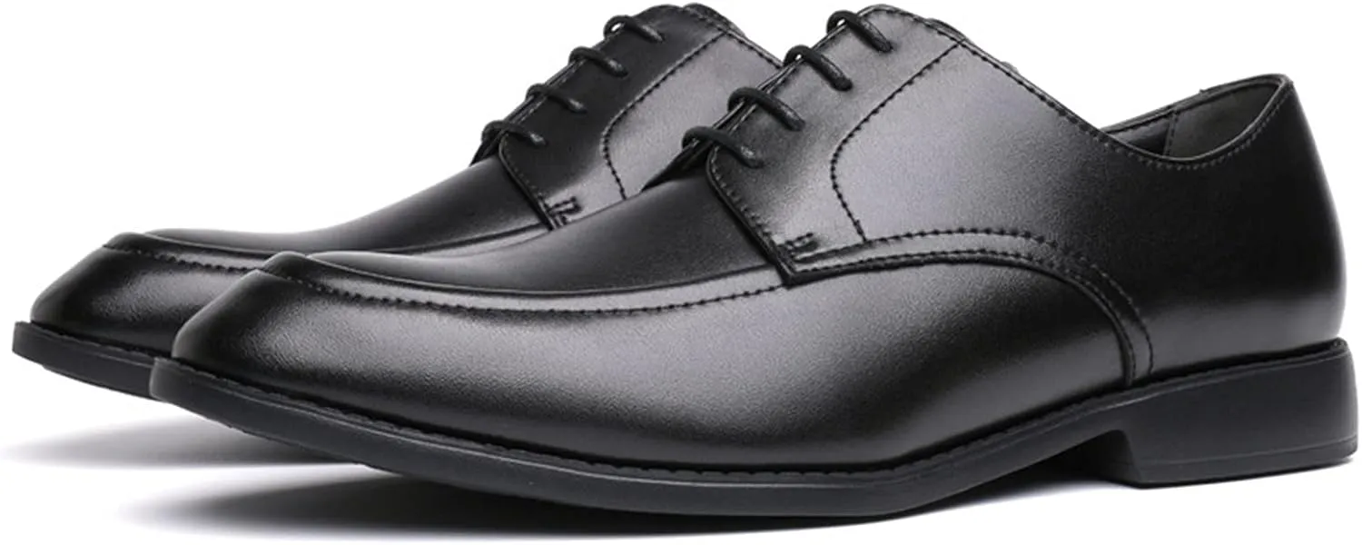 Single Season Oxford Shoes for Men Lace Up Apron Toe Round Toe Vegan Leather Block Heel Anti-Slip Resistant Non Slip Wedding Very Popular Among Young People