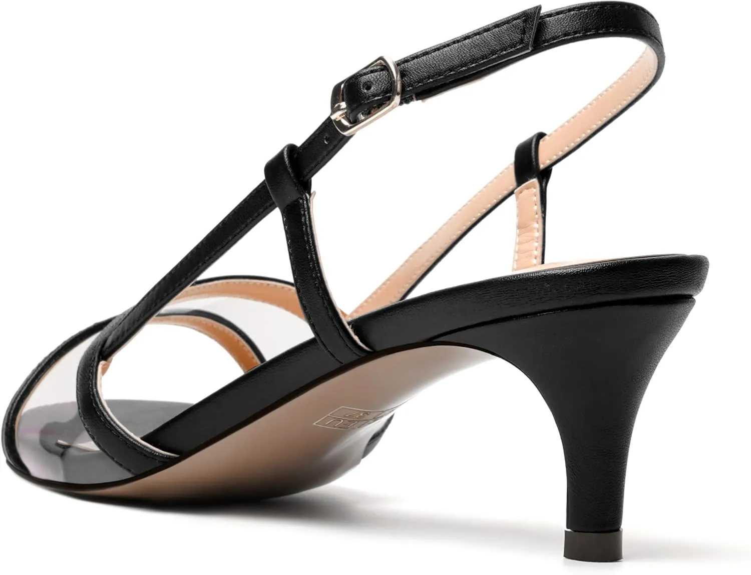 SKYSTERRY Womens Casual Dating Buckle Open Toe Slingback Matte Kitten Low Heel Heeled Sandals 2 Inch