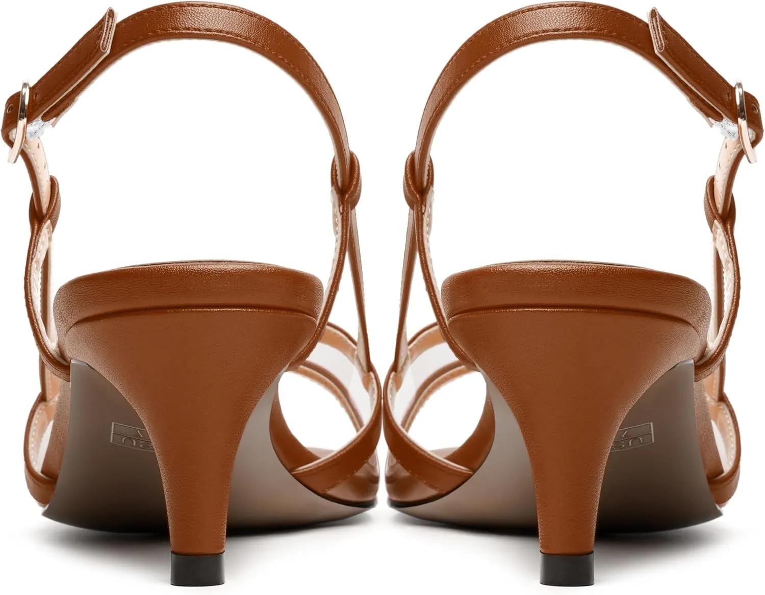 SKYSTERRY Womens Casual Dating Buckle Open Toe Slingback Matte Kitten Low Heel Heeled Sandals 2 Inch
