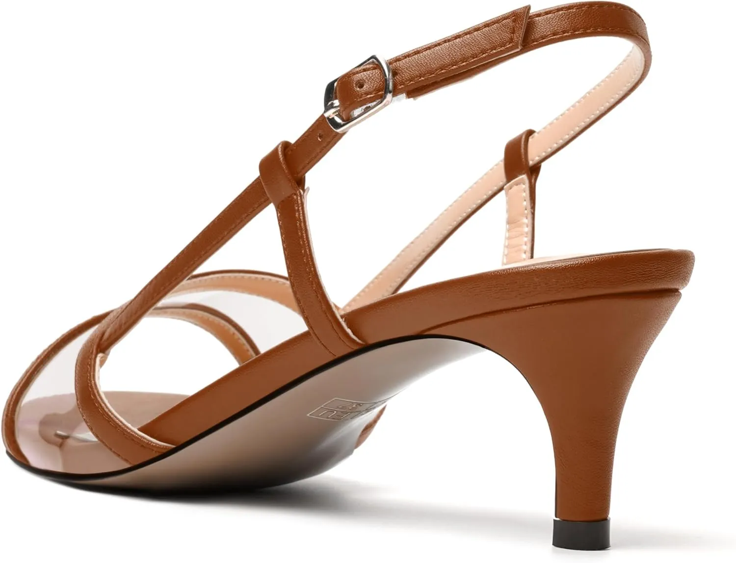 SKYSTERRY Womens Casual Dating Buckle Open Toe Slingback Matte Kitten Low Heel Heeled Sandals 2 Inch