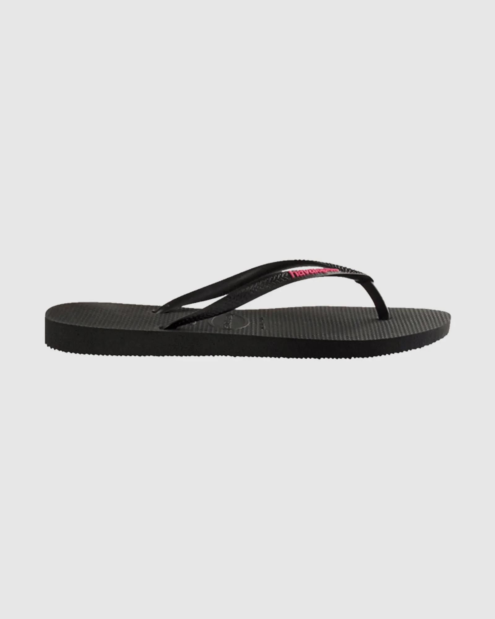 SLIM RUBBER LOGO PINK THONGS