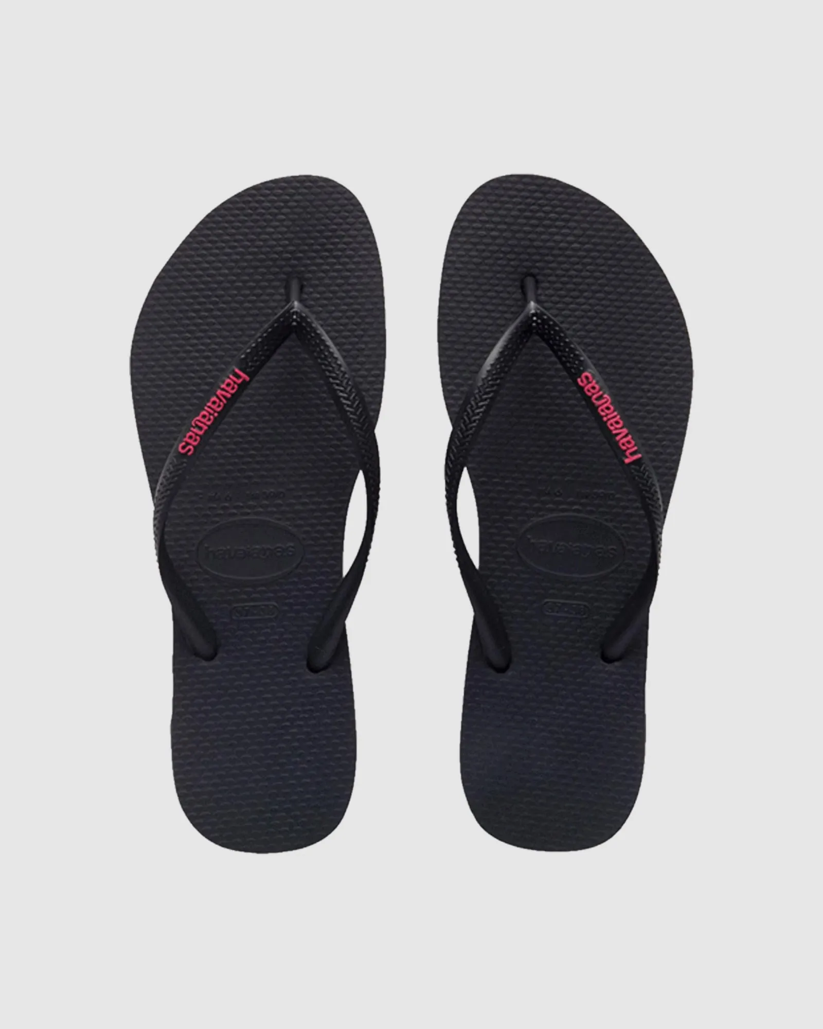SLIM RUBBER LOGO PINK THONGS