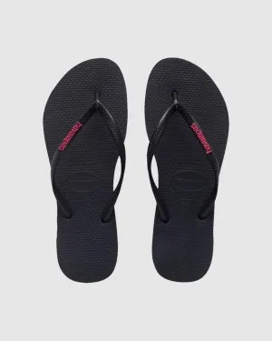 SLIM RUBBER LOGO PINK THONGS