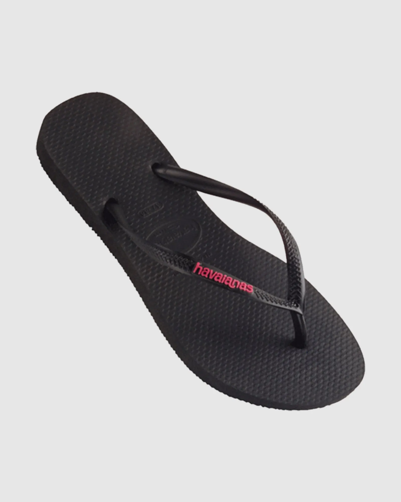 SLIM RUBBER LOGO PINK THONGS