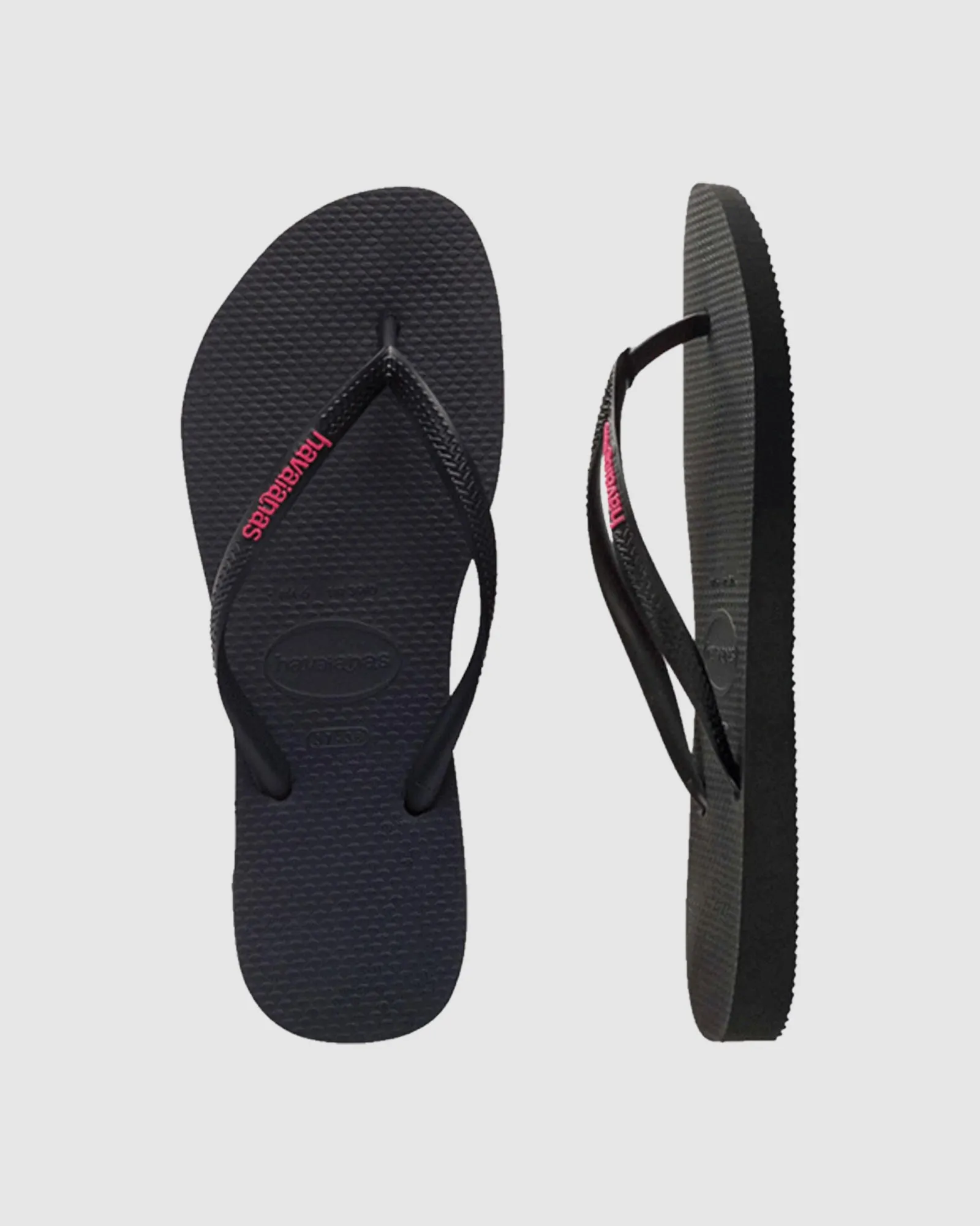 SLIM RUBBER LOGO PINK THONGS