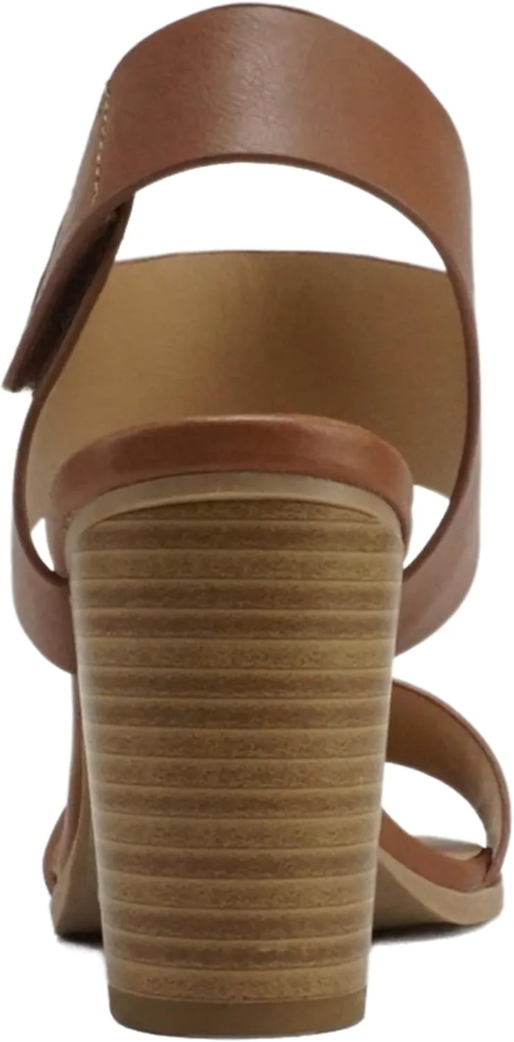 SODA Topshoeave Wait Womens Open Toe Chunky Heel Ankle Strap Shoes Block High Heel Dress Sandals