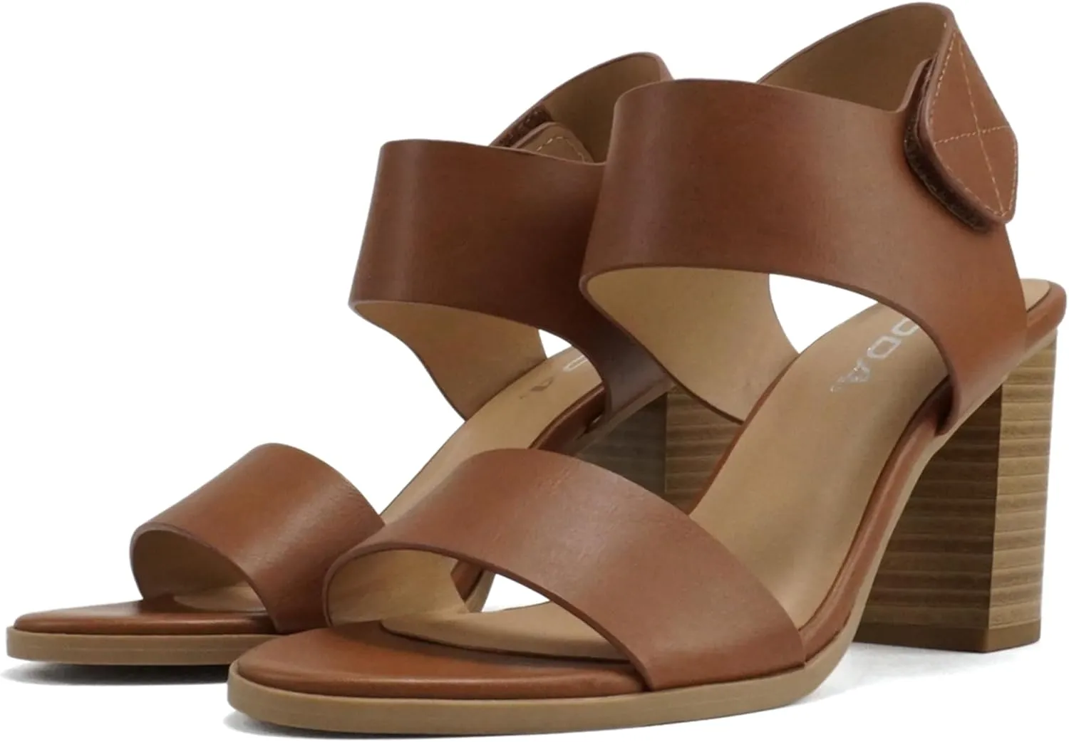 SODA Topshoeave Wait Womens Open Toe Chunky Heel Ankle Strap Shoes Block High Heel Dress Sandals