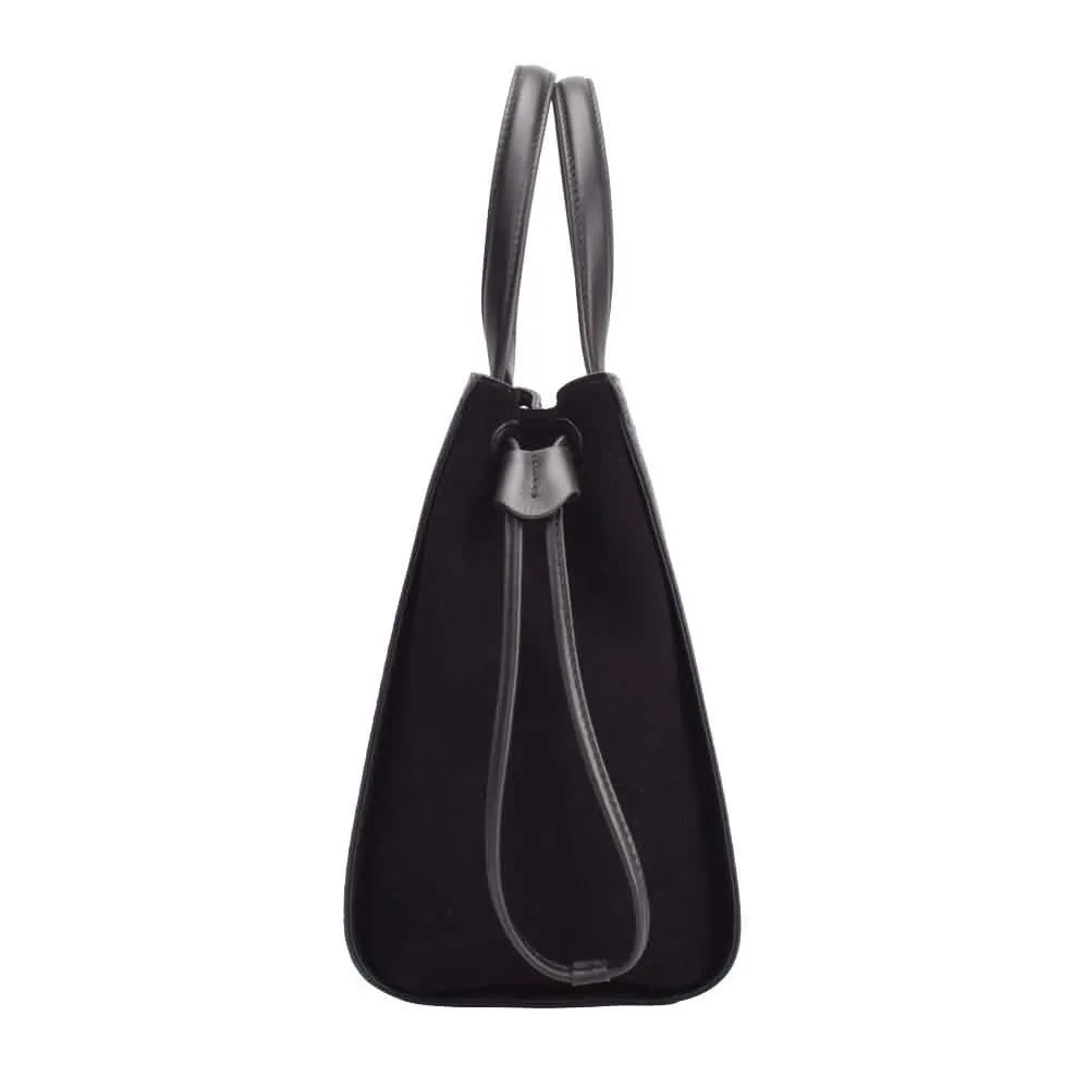 Sophisticated Black Leather Tote Bag for Women by Maria Carla - Model ANNA ANN-14649