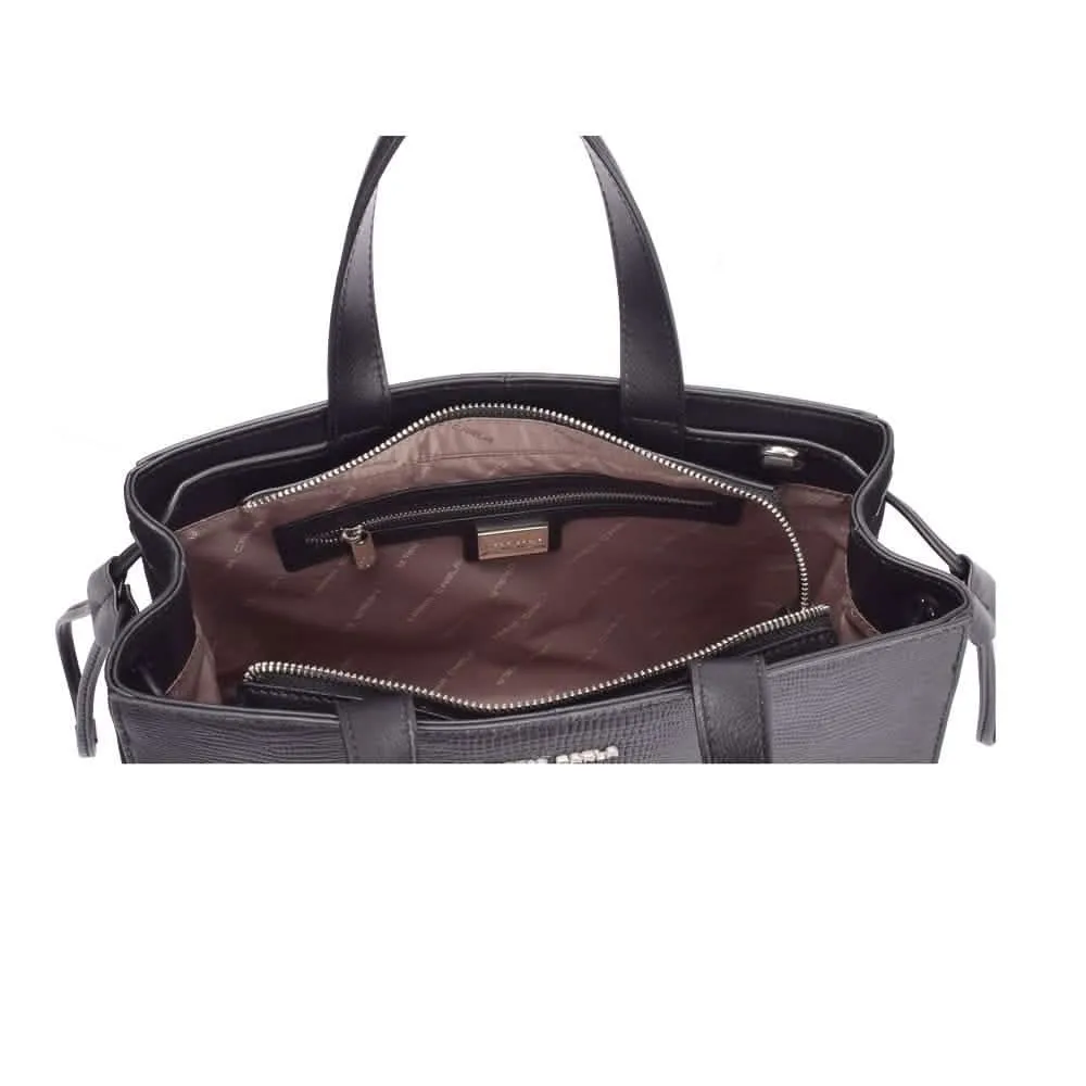 Sophisticated Black Leather Tote Bag for Women by Maria Carla - Model ANNA ANN-14649