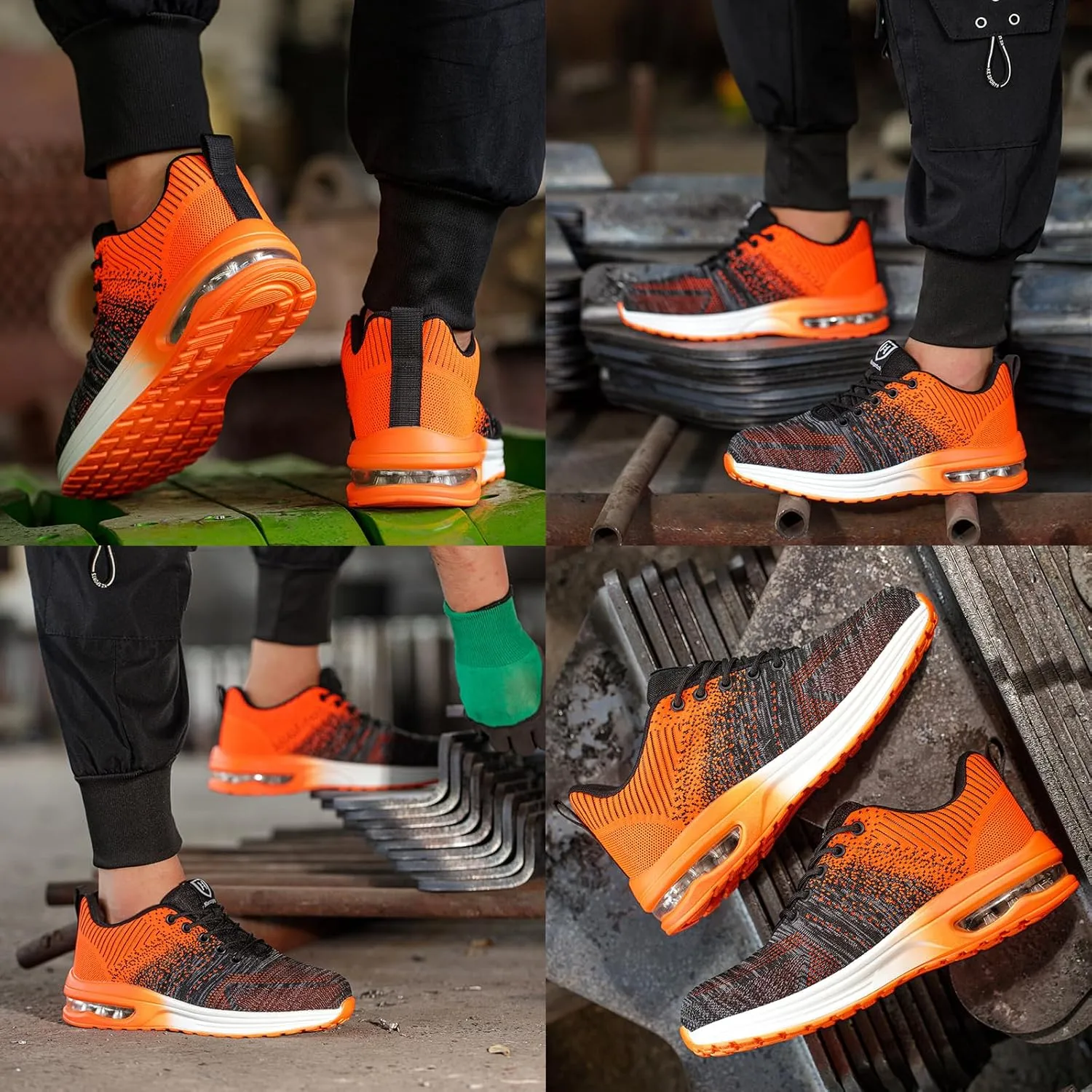 Steel Toe Shoes for Men Women Lightweight Comfortable Work Shoes Indestructible Slip Resistant Safety Shoes for Construction