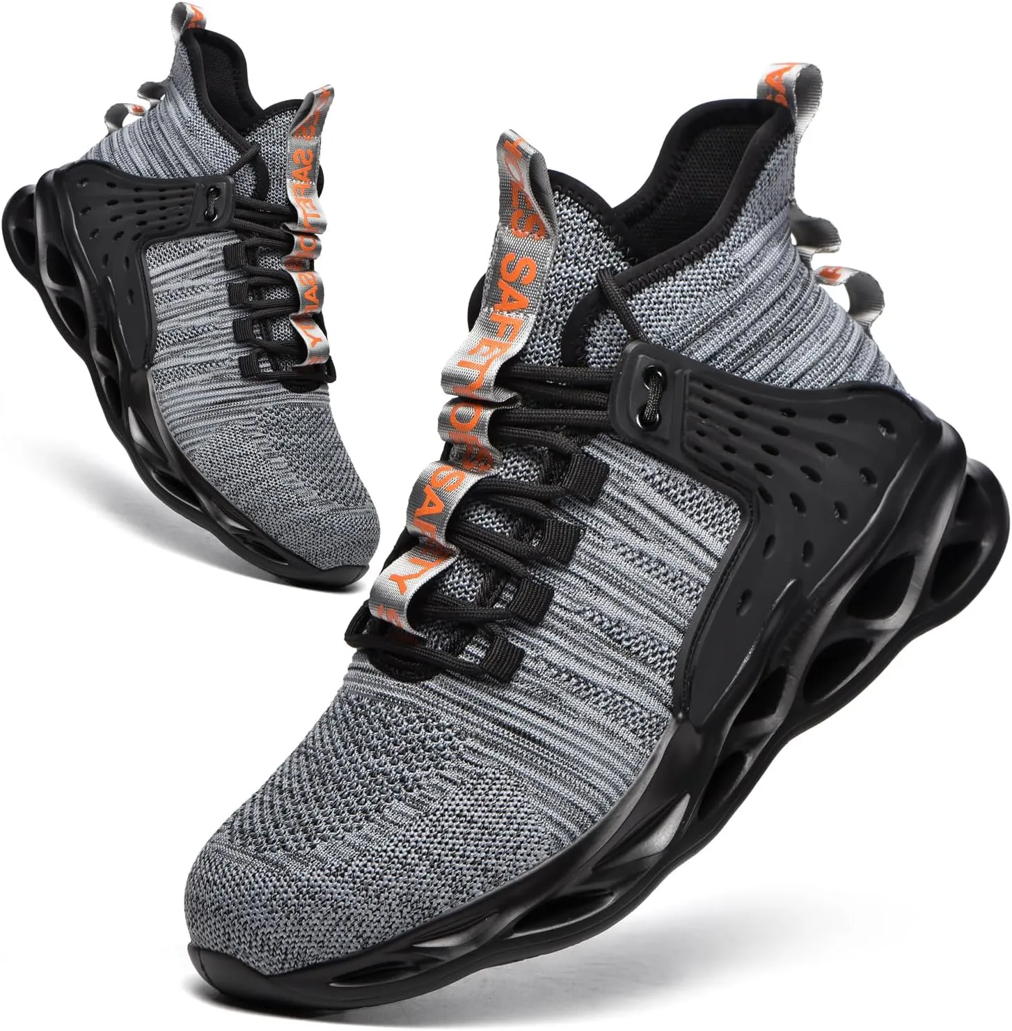 Steel Toe Shoes for Men Women Lightweight Steel Toe Sneakers Mid Cut Indestructible Work Boots Construction Safety Shoes