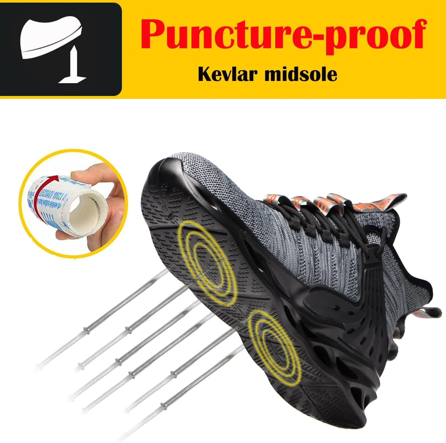Steel Toe Shoes for Men Women Lightweight Steel Toe Sneakers Mid Cut Indestructible Work Boots Construction Safety Shoes