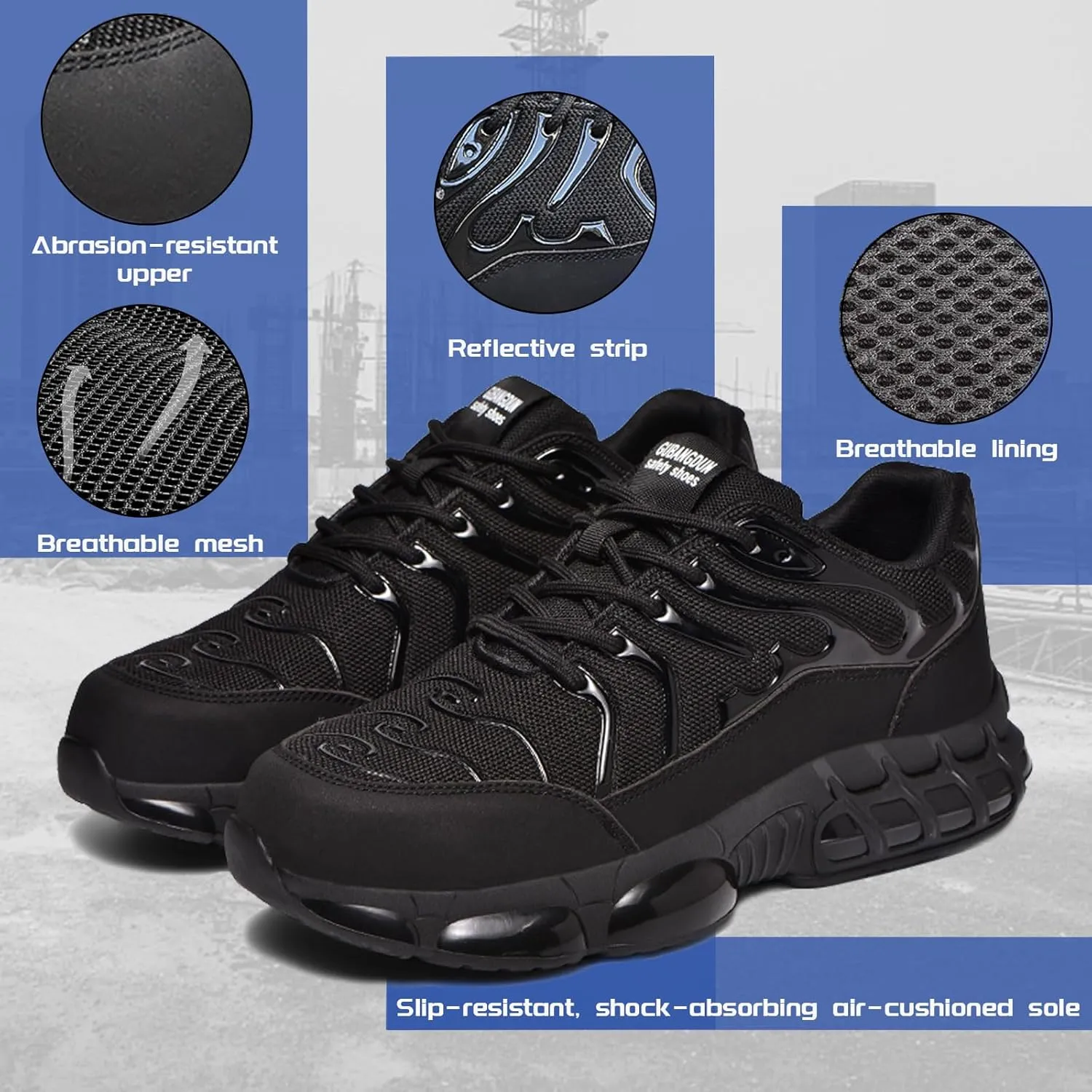 Steel Toe Shoes for Men Women Safety Composite Toe Sneakers Non Slip Breathable Work Shoes for Industrial Construction