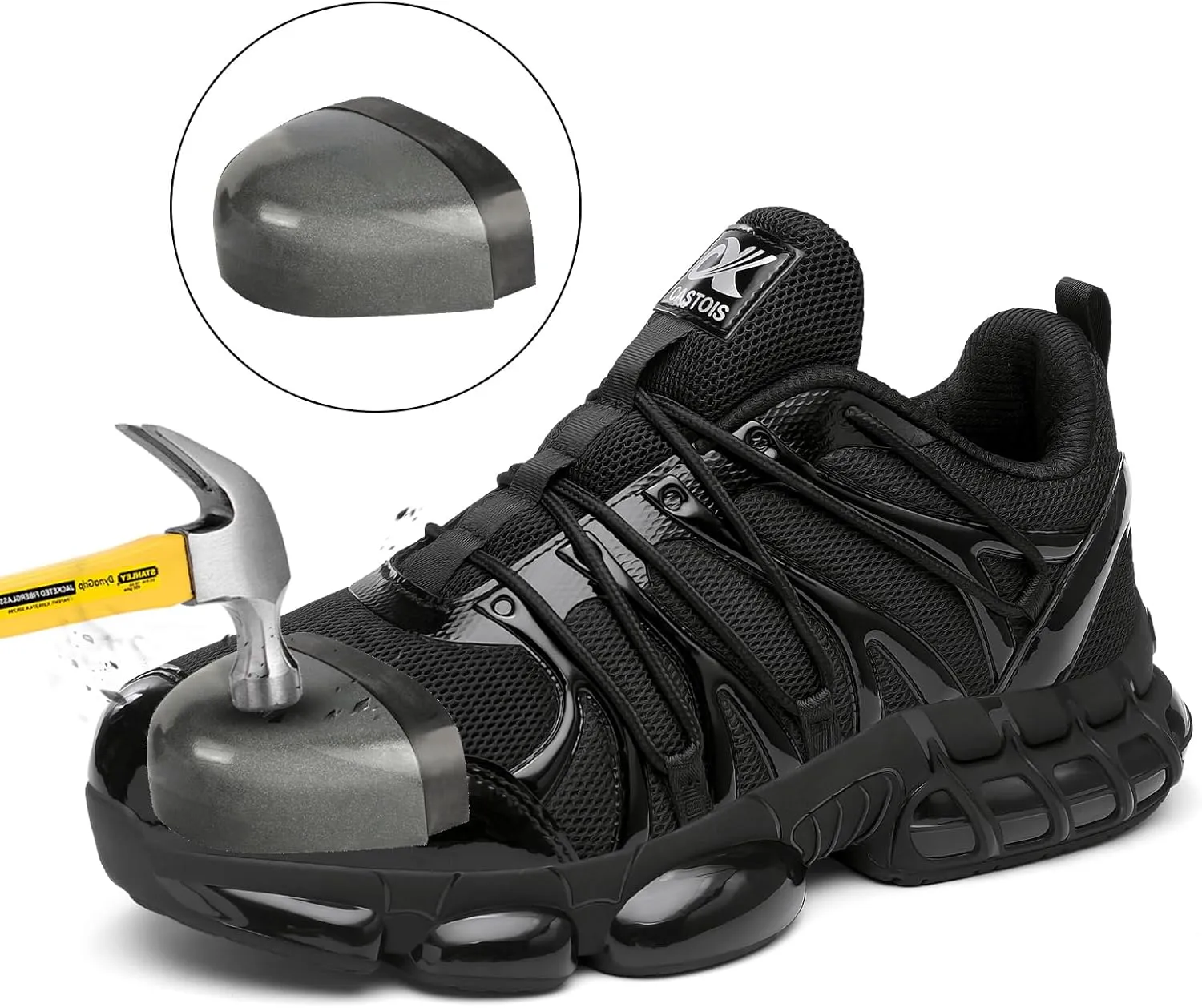 Steel Toe Shoes for Men Women Safety Work Sneakers Wide Composite Toe Slip Resistant Indestructible Lightweight Comfortable Tennis Shoe Zapatos de seguridad Trabajo para Hombres Mujer