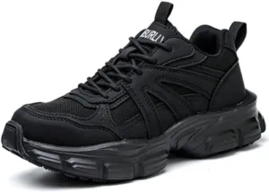 Steel Toe Shoes for Women Lightweight Contrast & Breathable Mesh Indestructible, Wide Width, Soft Comfort, Anti-Smashing & Puncture-Resistant, Non-Slip/Non-Skid