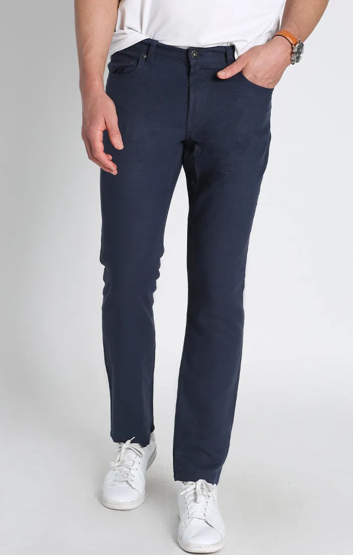 Straight Fit 5 Pocket Linen Pant