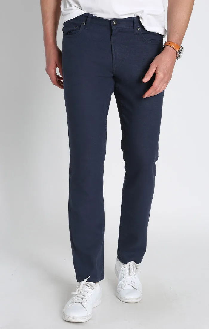 Straight Fit 5 Pocket Linen Pant