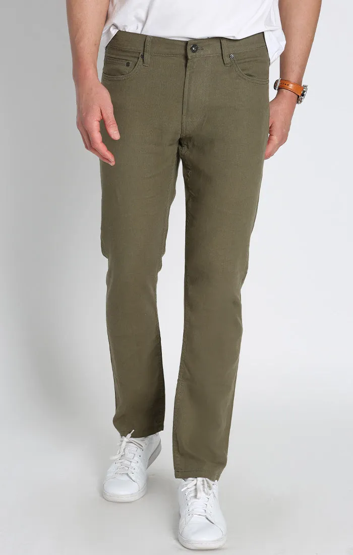 Straight Fit 5 Pocket Linen Pant