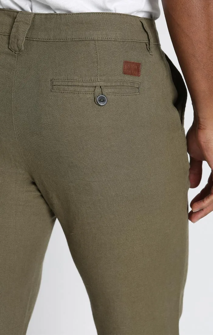 Straight Fit Linen Blend Chino Pant