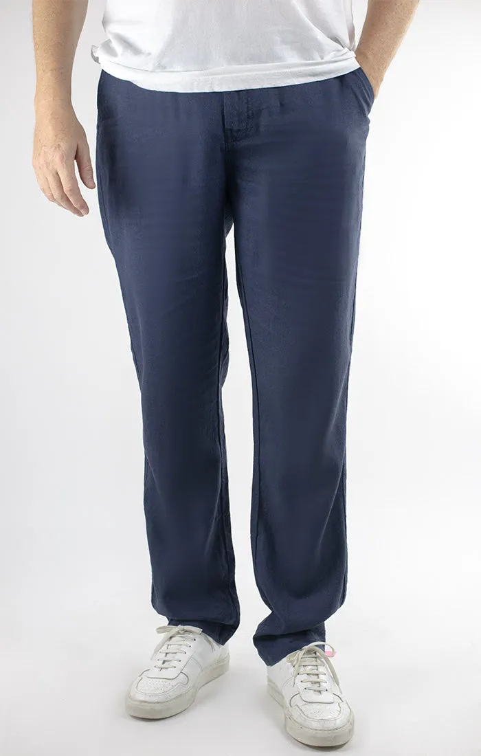 Straight Fit Linen Blend Chino Pant