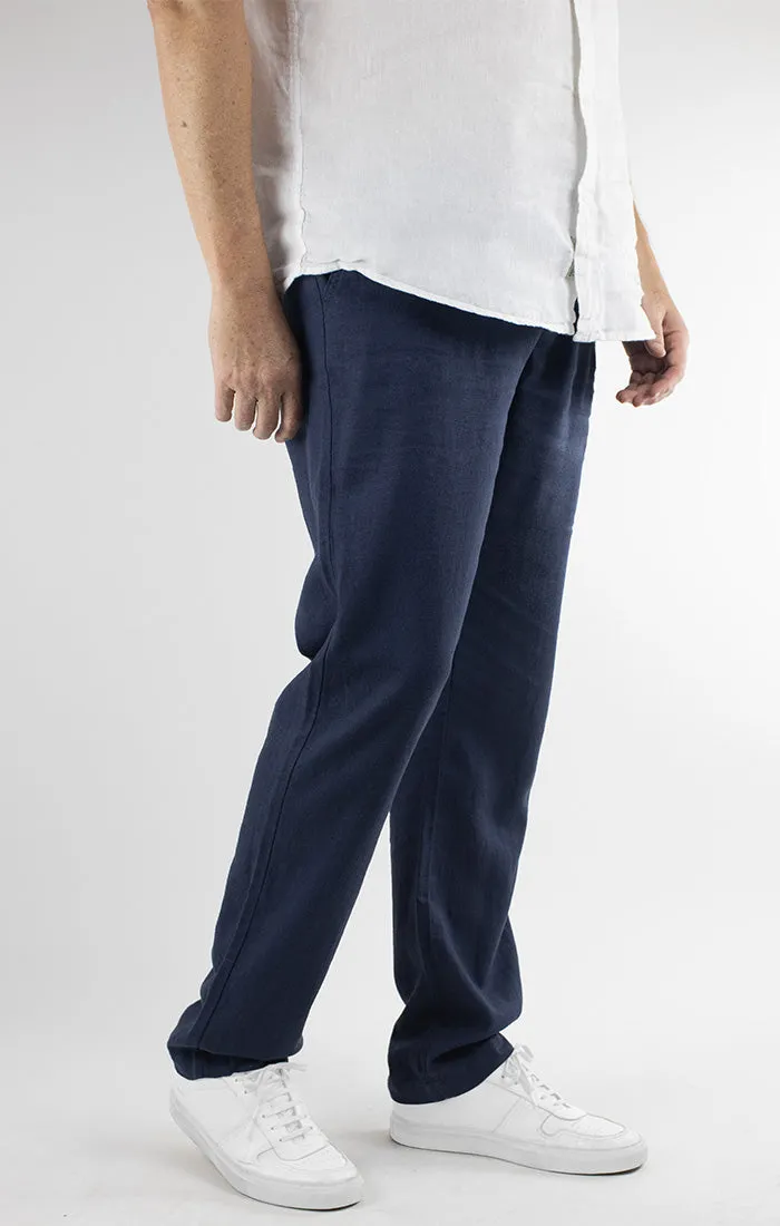 Straight Fit Linen Blend Chino Pant