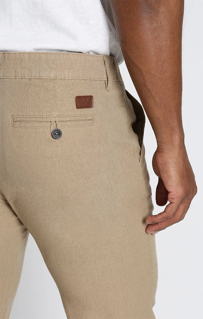 Straight Fit Linen Blend Chino Pant