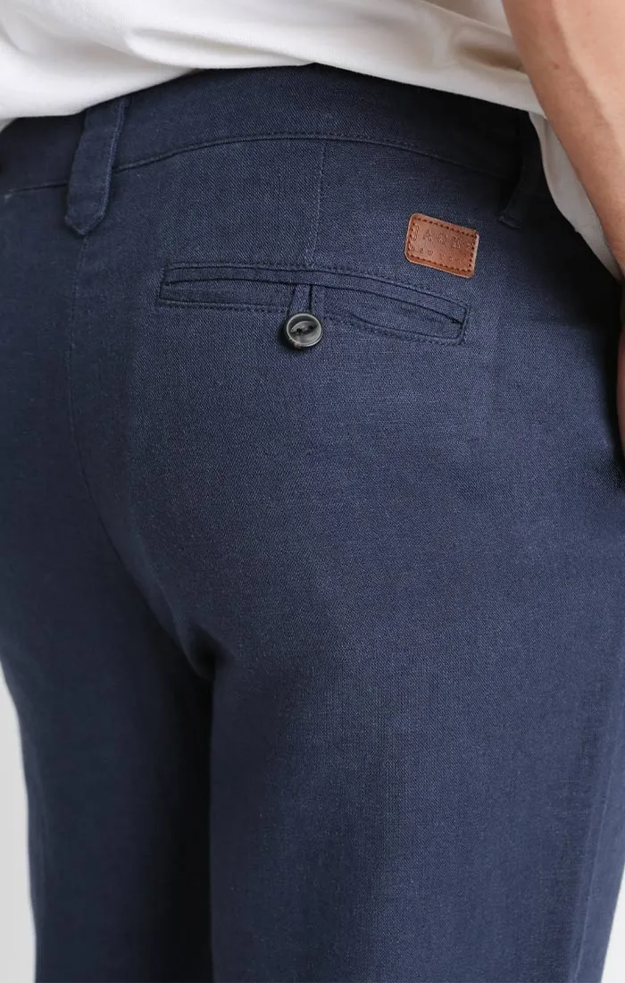 Straight Fit Linen Blend Chino Pant