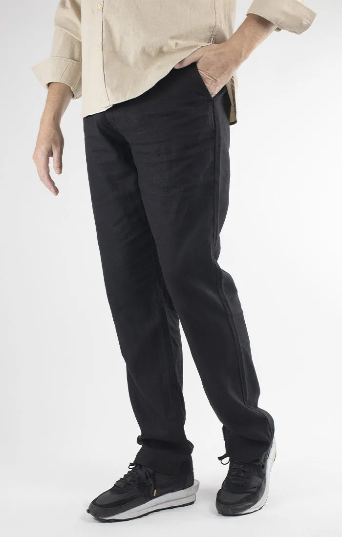 Straight Fit Linen Blend Chino Pant