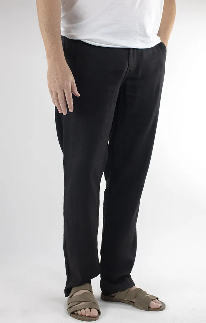 Straight Fit Linen Blend Chino Pant