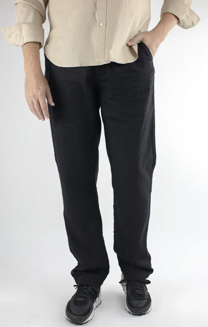 Straight Fit Linen Blend Chino Pant
