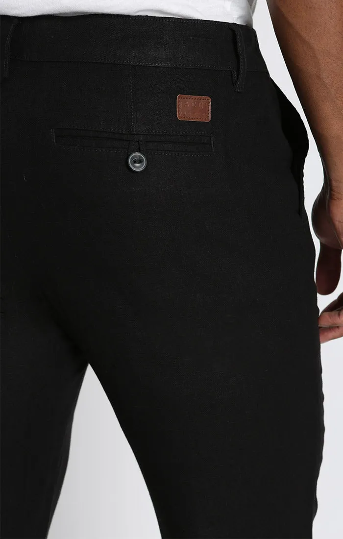 Straight Fit Linen Blend Chino Pant
