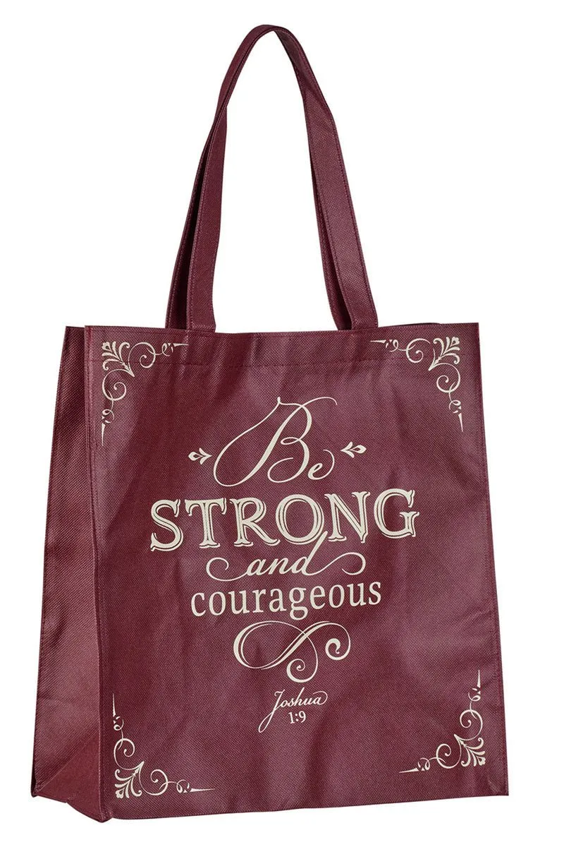 Strong and Courageous Topaz Pink Tote Bag