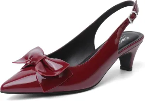 Susanny Slingback Heels for Women Stiletto Closed Pointed Toe Dress Shoes Heels Sexy Kitten Pumps Wedding Party Evening Prom Dance Ankle Strappy Shoes