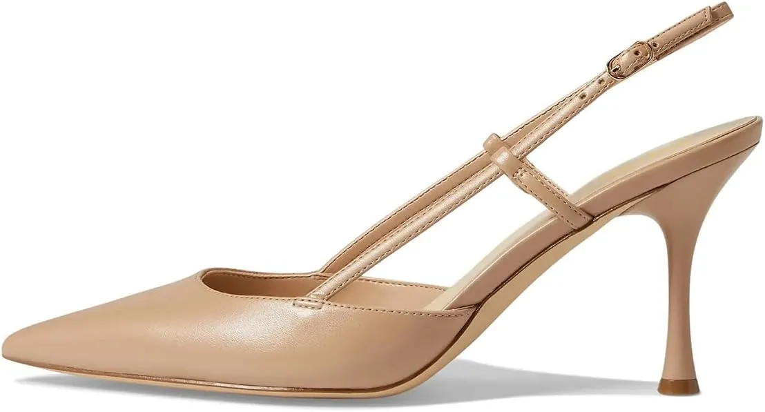 Tang'scuisins Women Fashion Slip on Slingback Buckle Pumps Closed Pointed Toe Stiletto High Heels Sandals Dress Party Wedding Prom Shoes Size 4-16 US