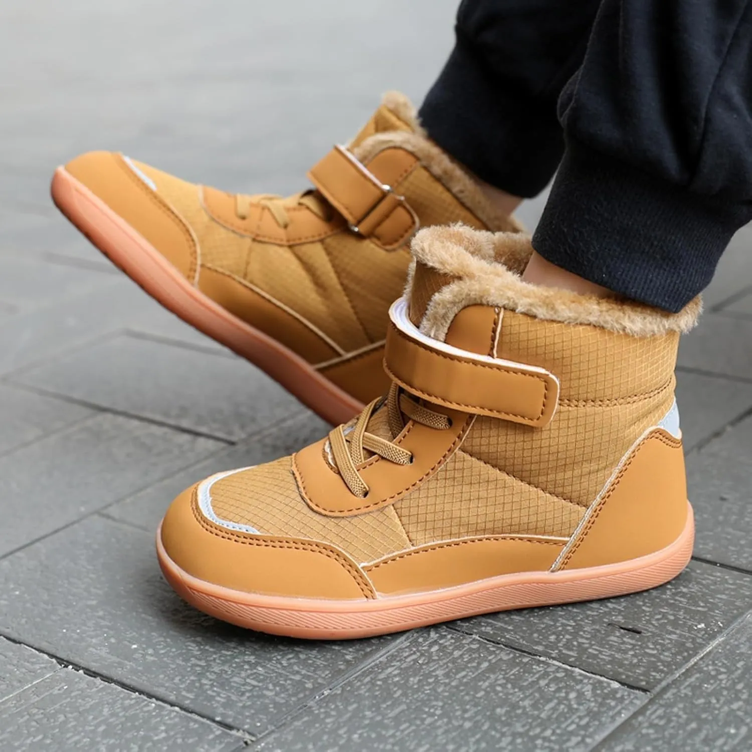Toddler Snow Plush Boots Boys Girls Winter Water Proof Shoes Cold Weather Outdoor Western Shoes Round Toe Boots