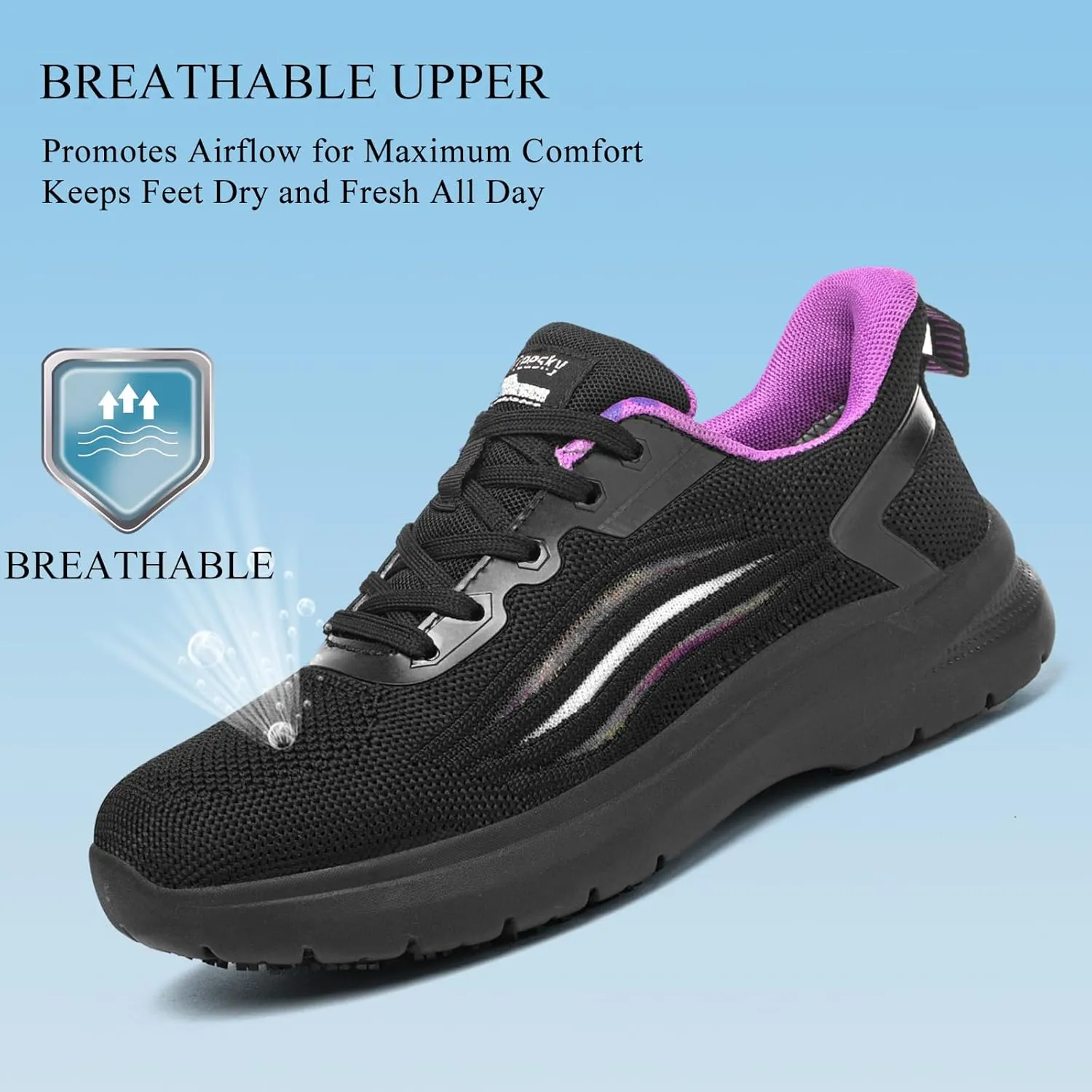 Treesky Non Slip Work Shoes for Women in Food Service - Slip Resistant, Comfortable & Lightweight Sneakers, Suitable for Restaurant, Kitchen & Nursing Crews