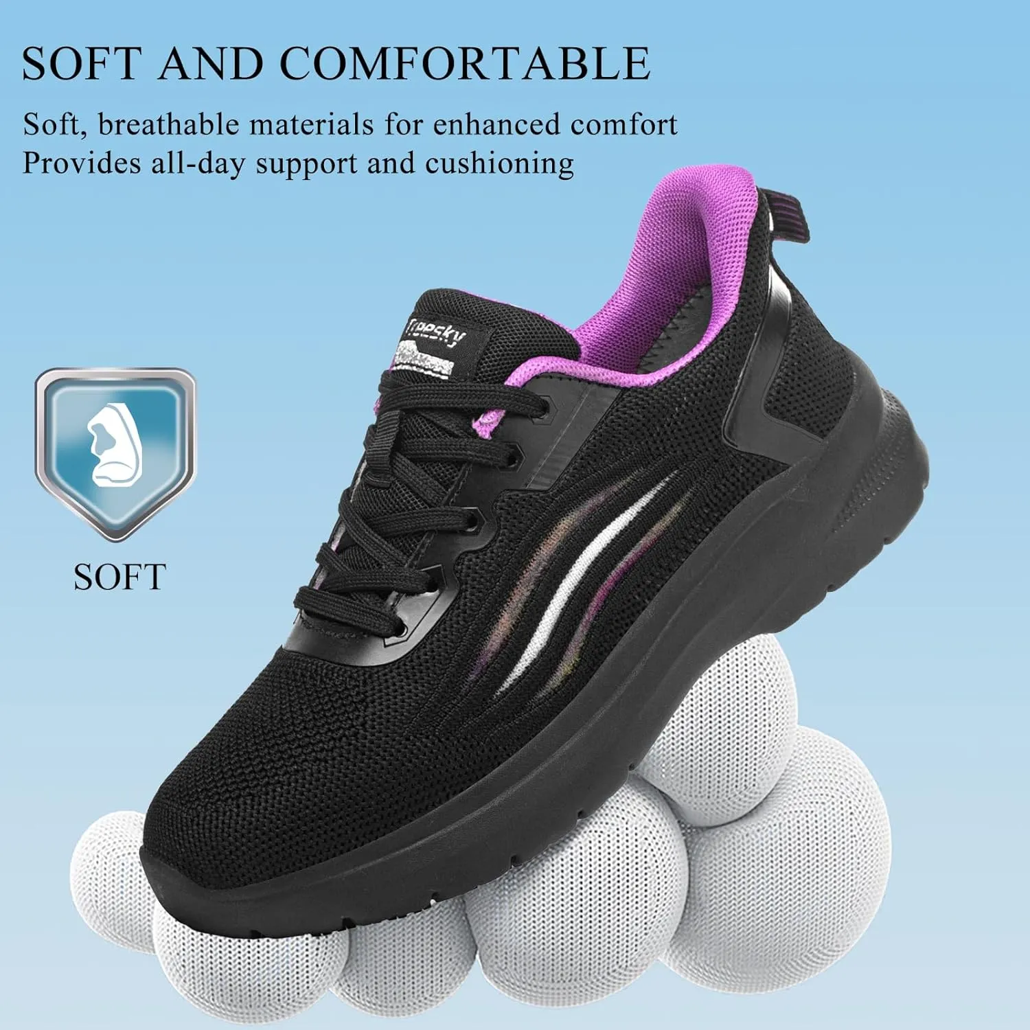 Treesky Non Slip Work Shoes for Women in Food Service - Slip Resistant, Comfortable & Lightweight Sneakers, Suitable for Restaurant, Kitchen & Nursing Crews