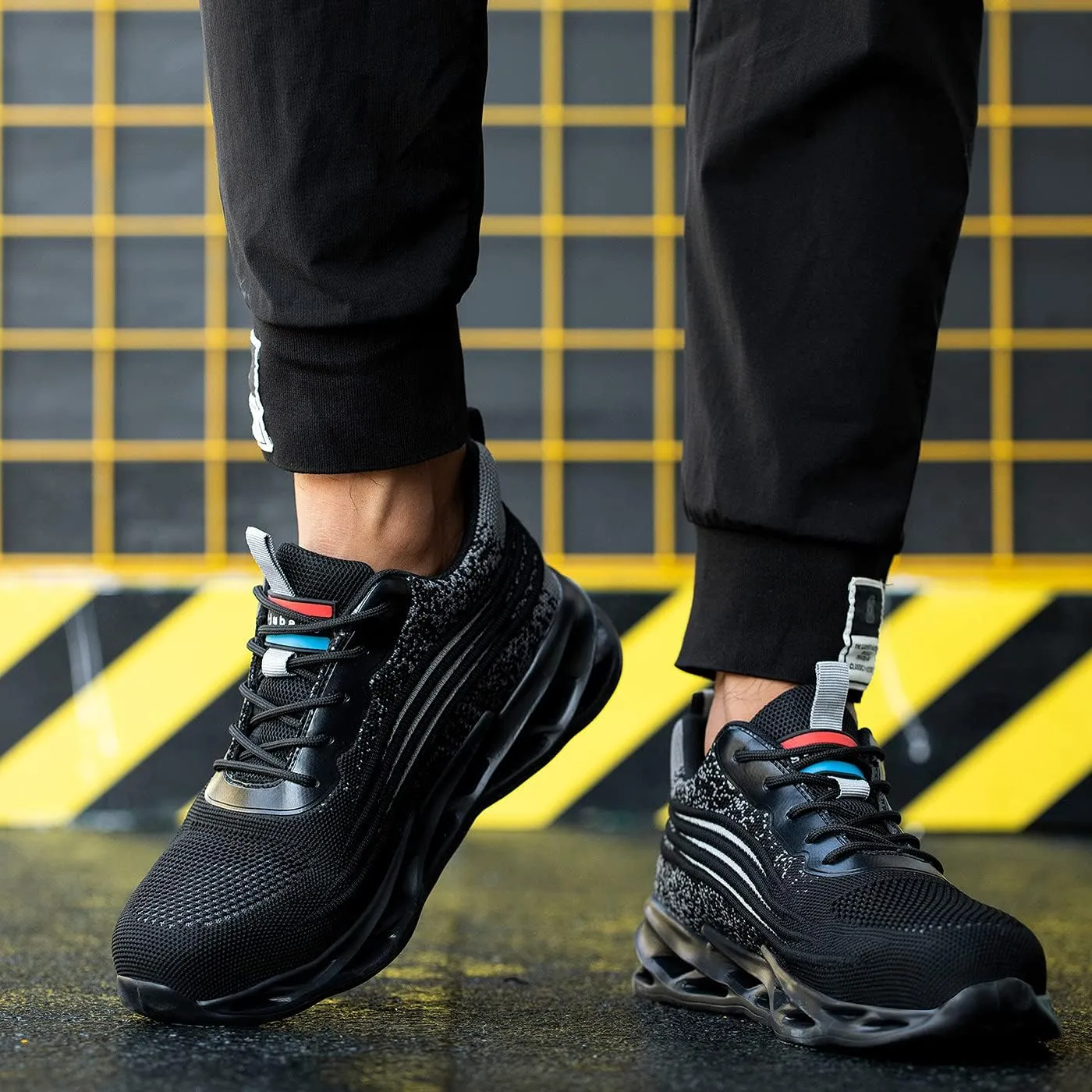 U-lite Breathable Lightweight Mesh Safety Work Shoes for Men Women, Anti-Smash Puncture-Proof Indestructible Industrial Construction Sneakers