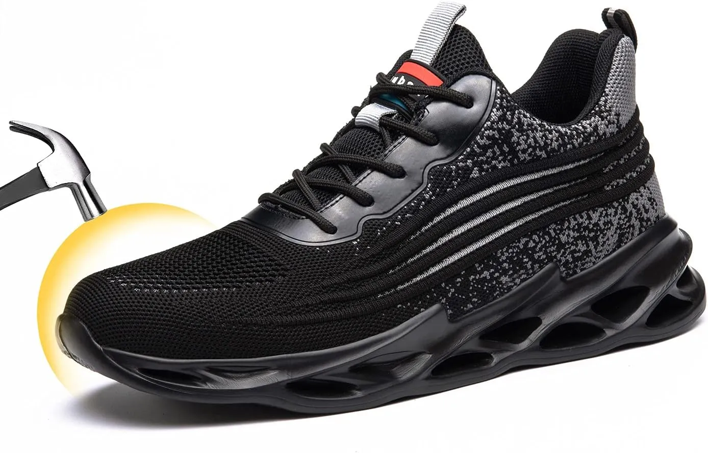 U-lite Breathable Lightweight Mesh Safety Work Shoes for Men Women, Anti-Smash Puncture-Proof Indestructible Industrial Construction Sneakers