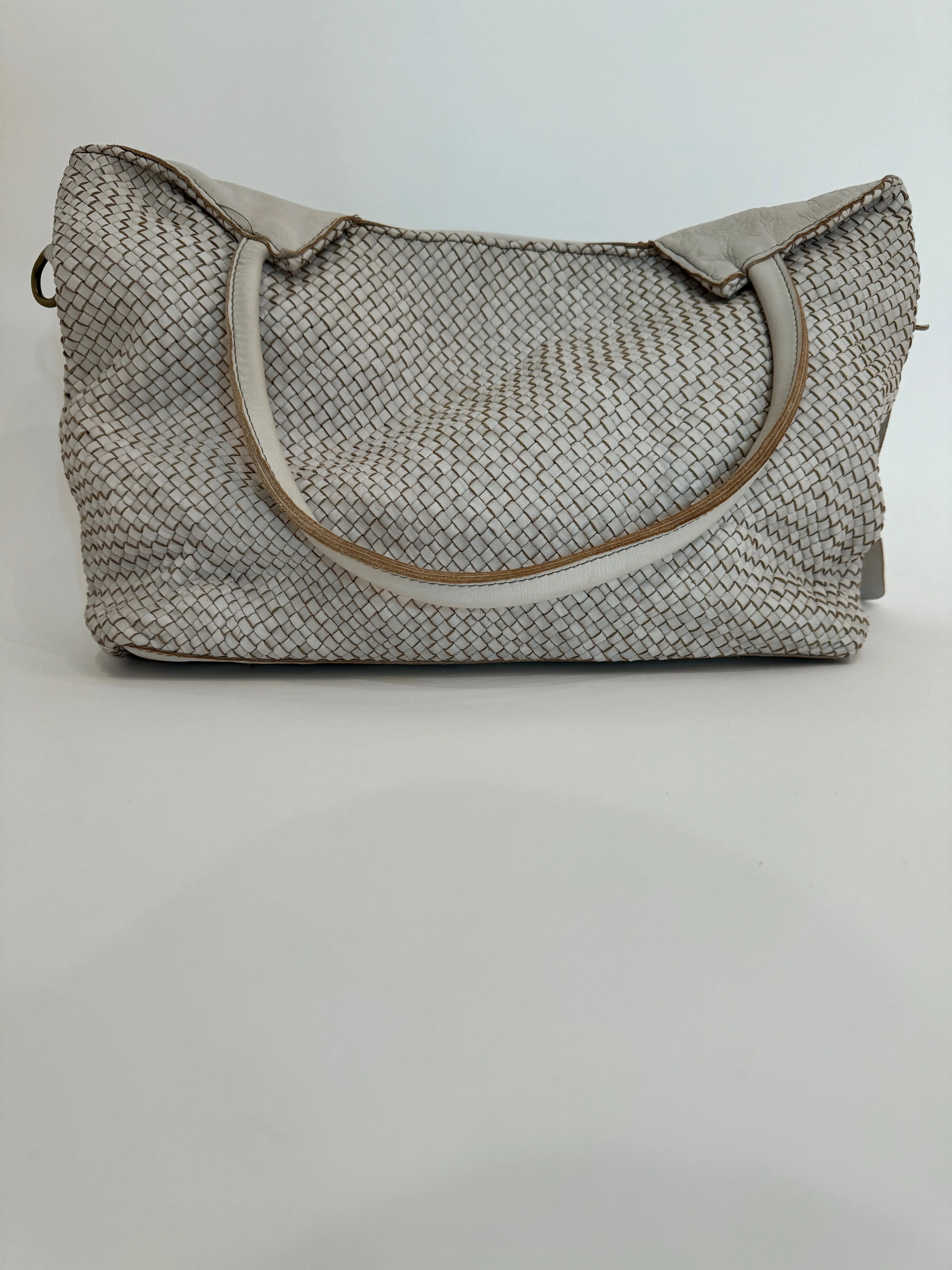 Veronica Woven Tote Bag - Beige