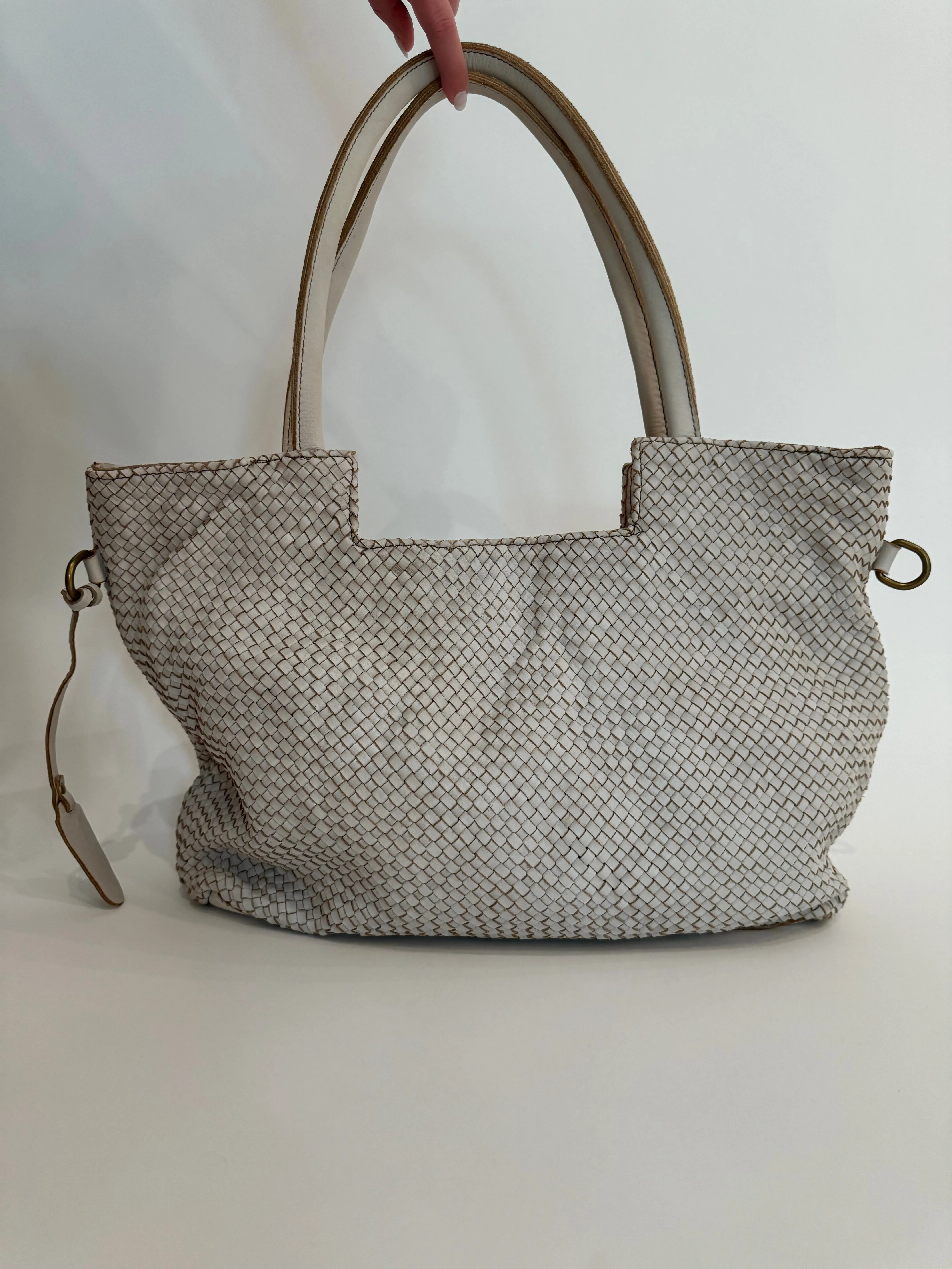 Veronica Woven Tote Bag - Beige