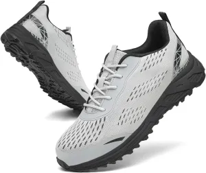 VikoViren Steel Toe Shoes for Men Women Comfy Lightweight Indestructible Non Slip Safety Work Sneakers Warehouse Industry Construction Shoes