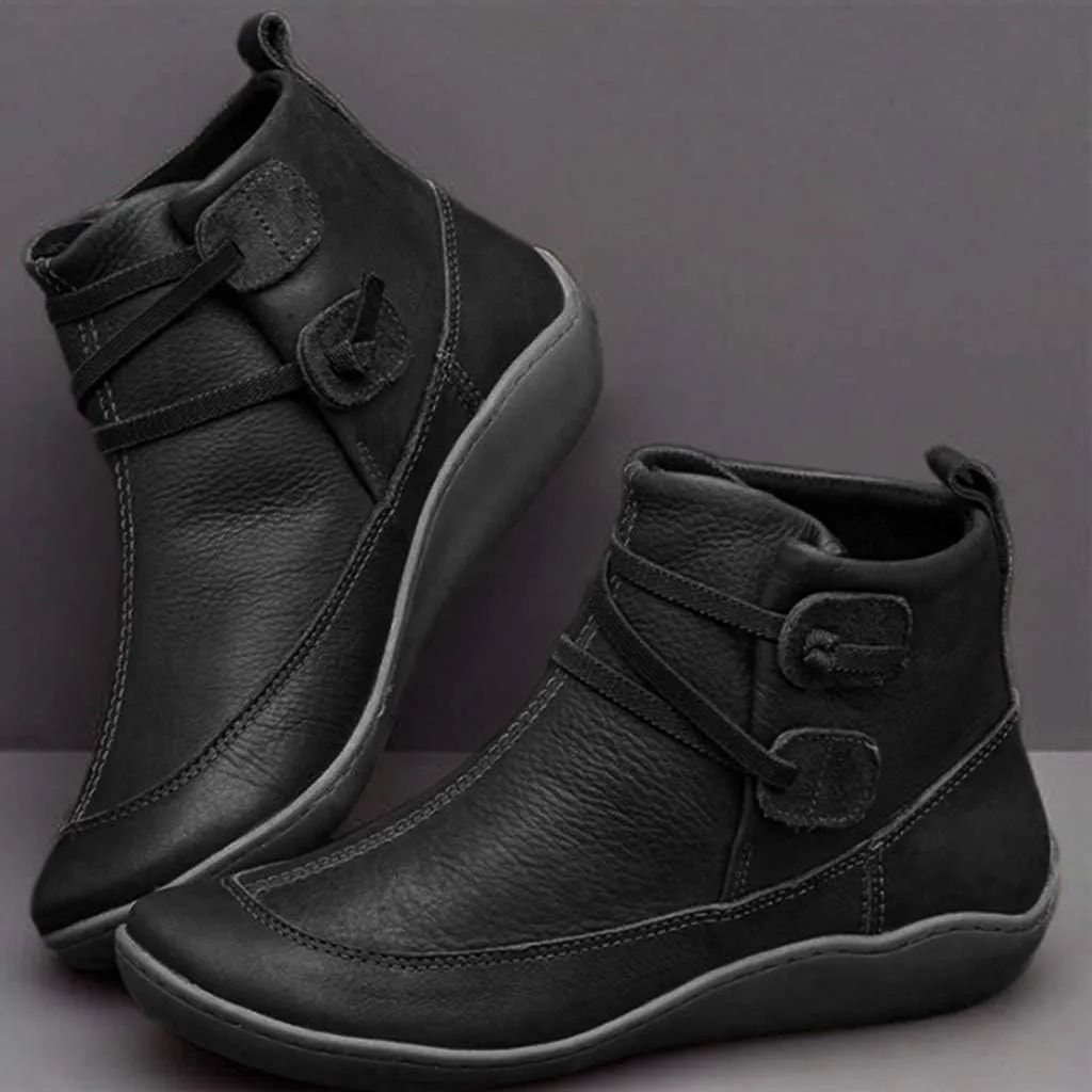 Winter Boots for Women Dress Toe Leather Shoes Ankle Women's Round Rain Boots for Women Size 9 Wide Calf