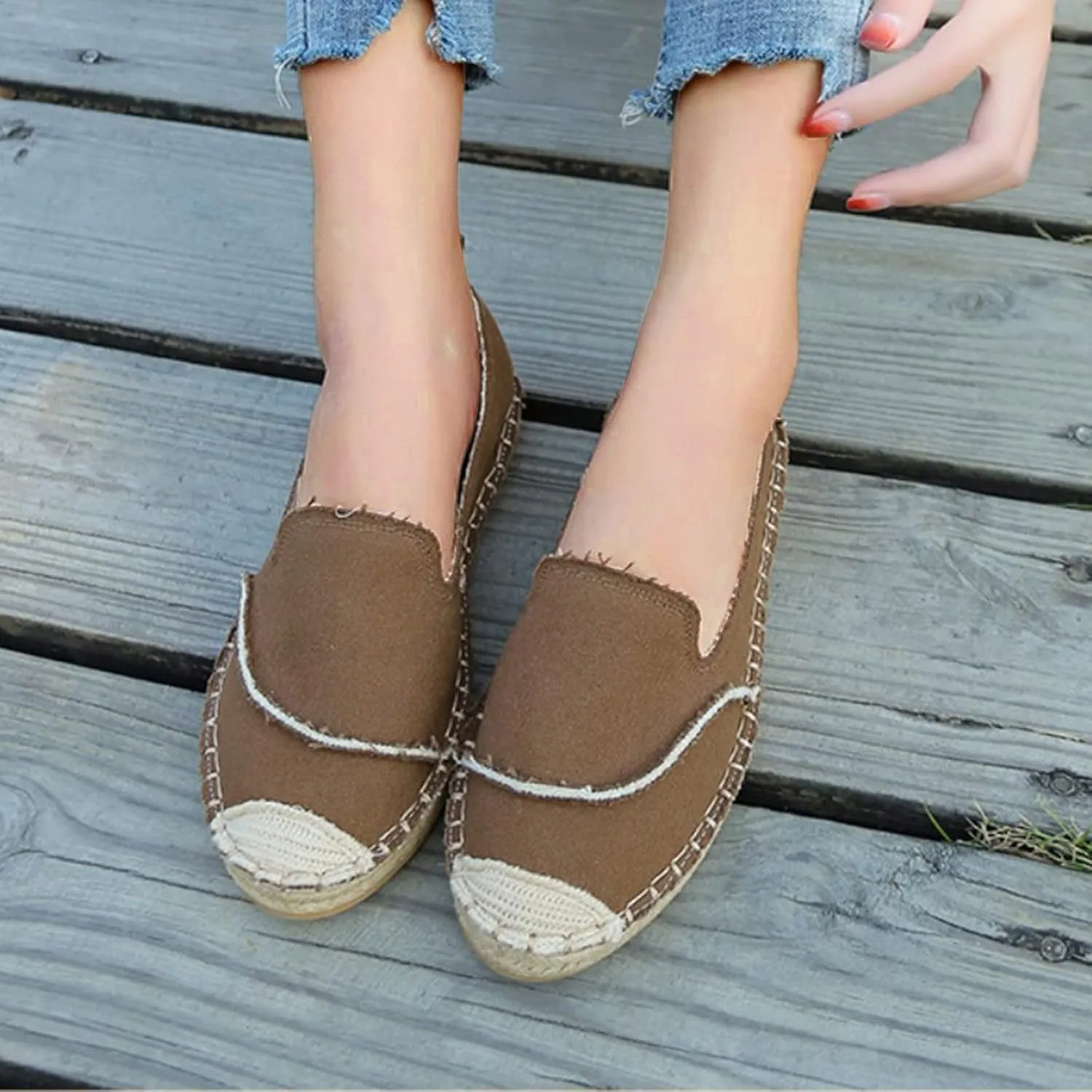 Woman Sandals Size 9 Retro Women's Casual Shallow Shoes Solid Flat Women Casual Dress Shoes 11.5 for Summer