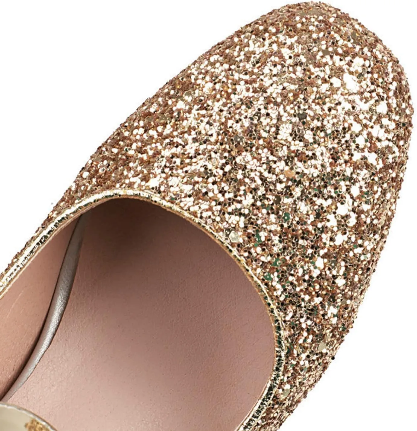 Women Glitter Sequins Mary Jane Pumps Ankle Strap Square Toe Block Heel Wedding Dress Evening Shoes