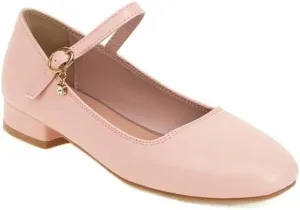 Women Mary Jane Pumps Square Toe Low Block Heels for Office College