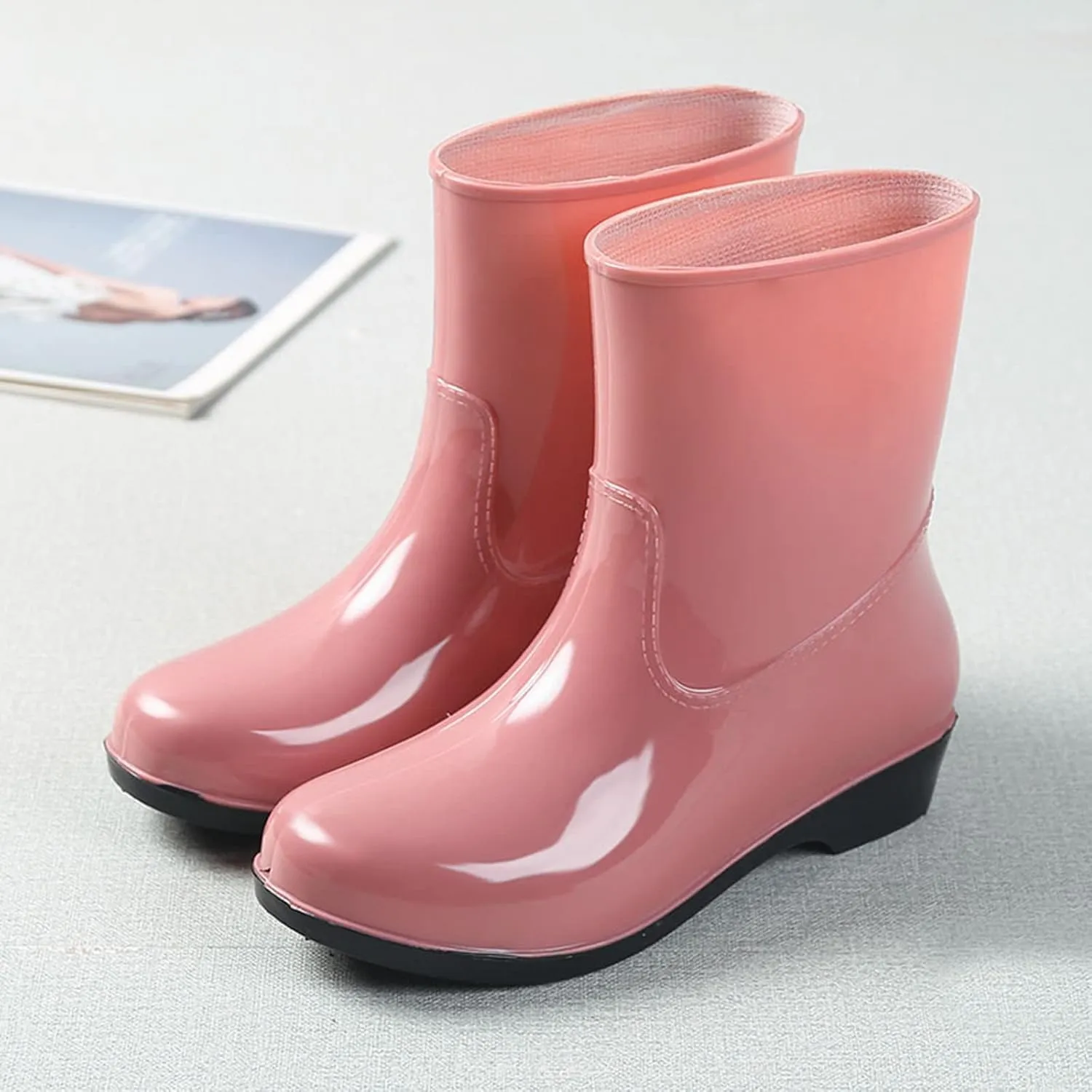 Women Shoes Short Rain Boots For Womens Ankle Rainboot Slip Garden Boot Rubber Shoes Short Dress Boots Men