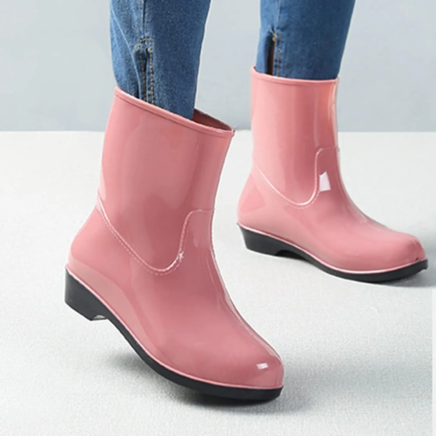 Women Shoes Short Rain Boots For Womens Ankle Rainboot Slip Garden Boot Rubber Shoes Short Dress Boots Men